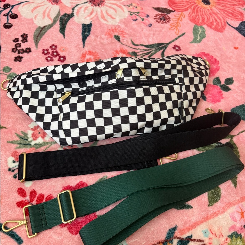 Canvelle oversized checkered sling bag